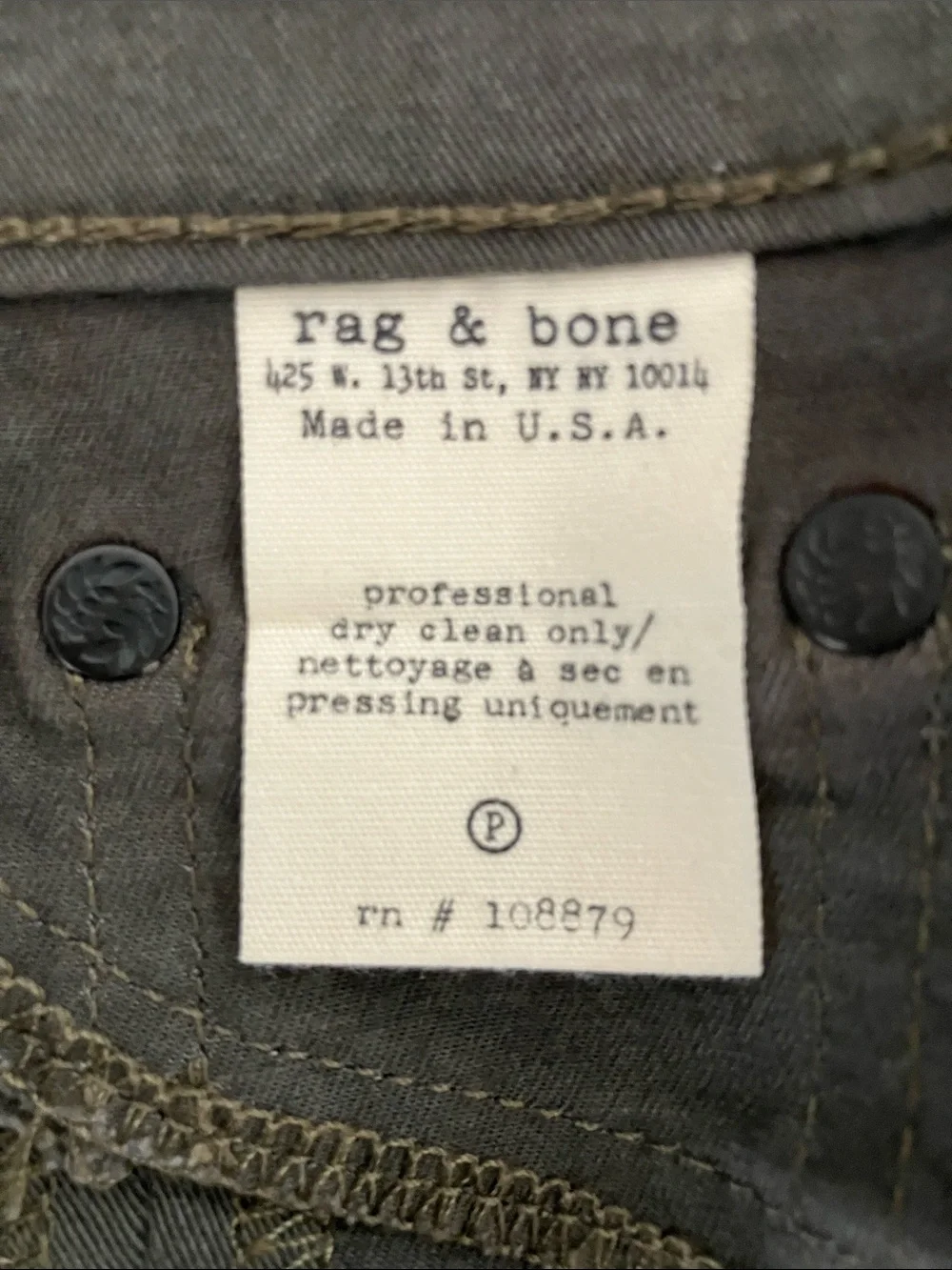 RAG & BONE Women’s Store Exclusive Army Green Halifax Skinny Pants Size 30 NWOT - Picture 8 of 10